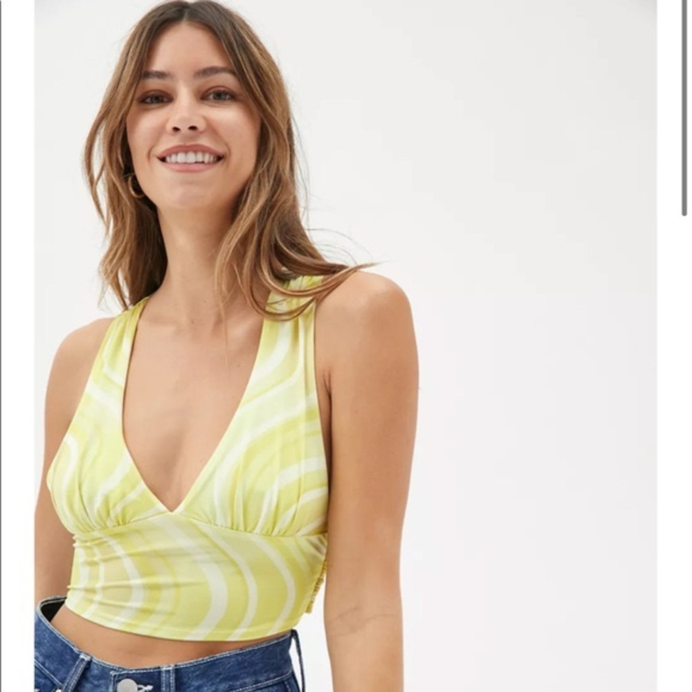 NWT Urban Outfitters Yellow Swirl Halter